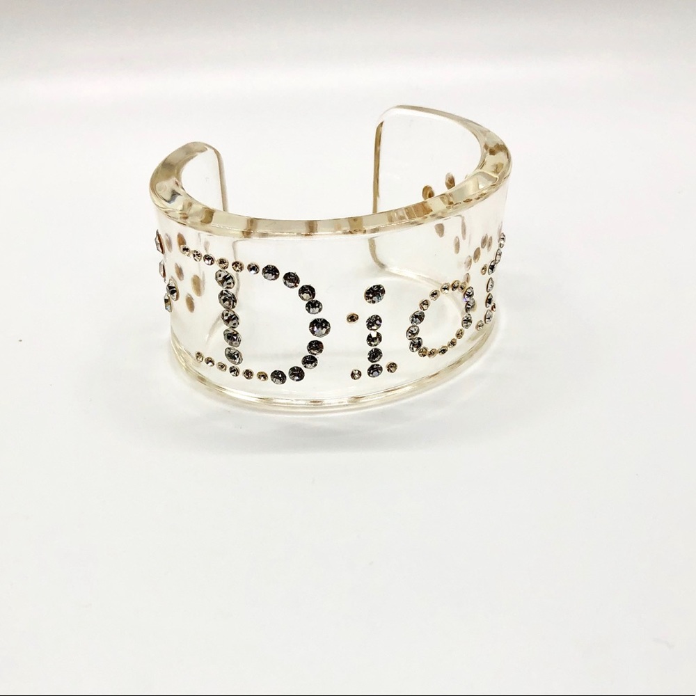 SOLD! Vintage Dior Clear Lucite Cuff Bangle